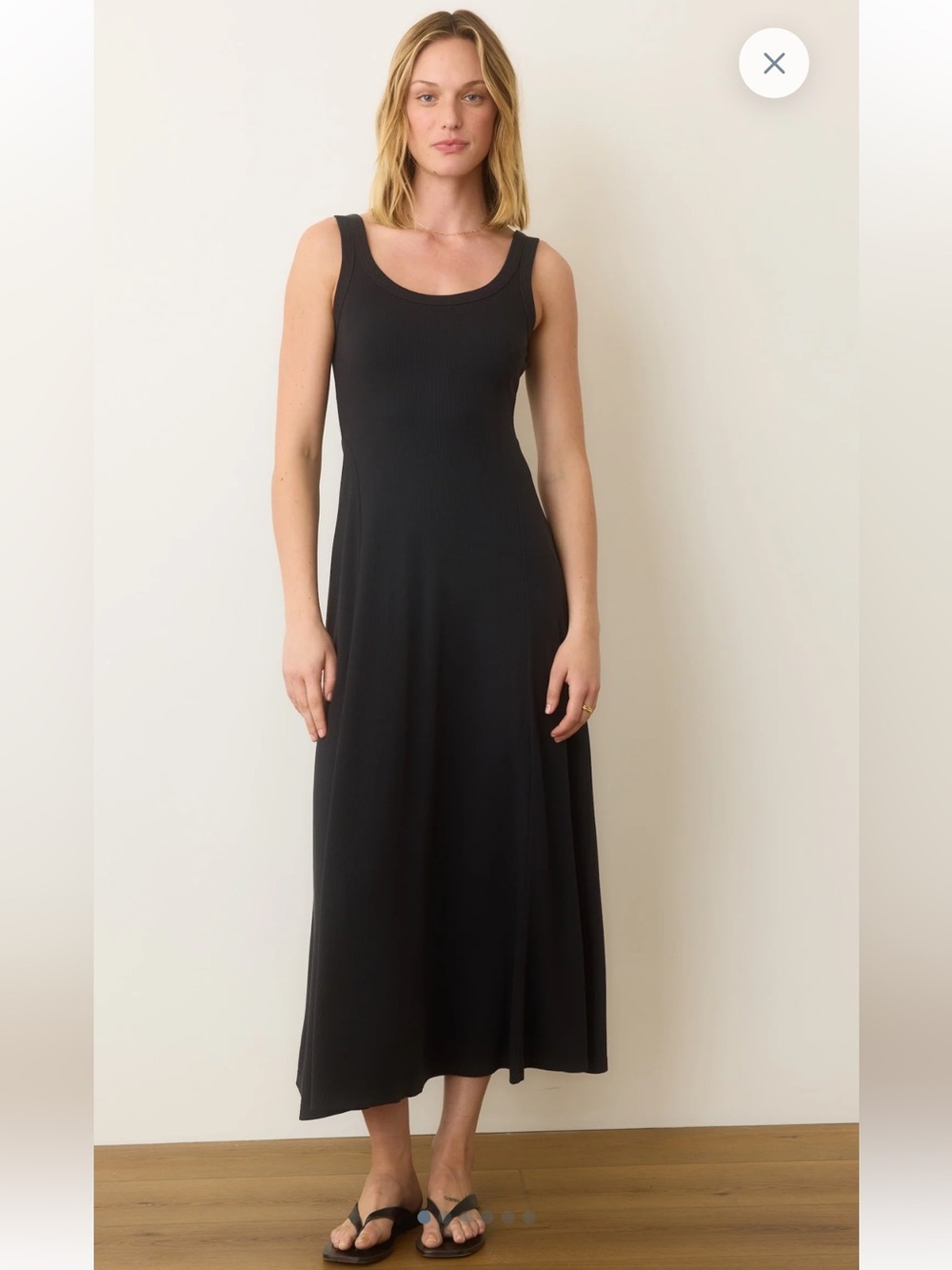 Marine Layer Lexi Rib Sun In Fit & Flare Dress In Black